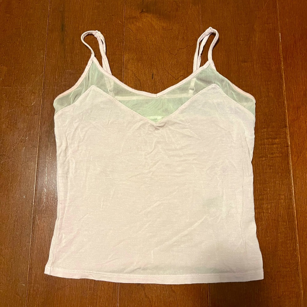 Light Pink Garage Mesh Tank Top